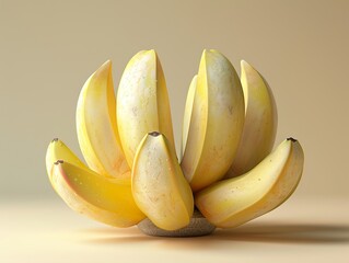 Canvas Print - Yellow Banana Bunch - Minimalist Food Photography