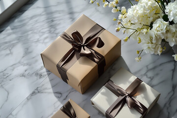 Sticker - Luxurious Modern Gift Boxes in Sleek Setting  