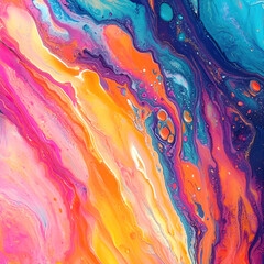 Fototapete - An abstraction that combines bright colors and flowing shapes to create the effect of a galactic vortex. The composition is rich in contrast.