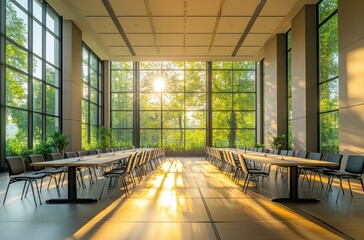 Canvas Print - Modern Conference Room with Stunning Natural Light