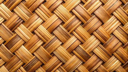 Wall Mural - Close up of a woven wood texture pattern , close up, woven, wood, texture, pattern, design, background, material