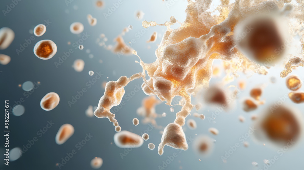 Close up of yeast cells showcasing microbial activity and fermentation ...