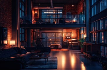 Sticker - Modern Loft Apartment Interior Design