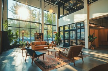 Poster - Modern Office Interior with Natural Light