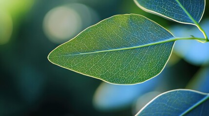 Poster - Close-up of a Leaf with Delicate Veins