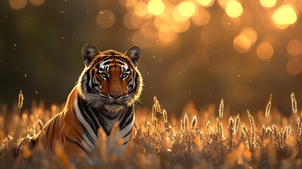 Poster - Majestic Tiger in Golden Light