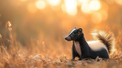 Canvas Print - Striped Skunk in Golden Light