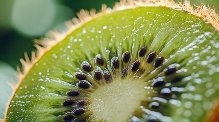 Sticker - Close-up of a Sliced Kiwi Fruit