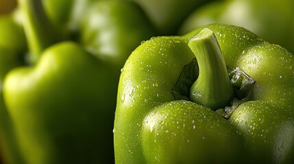 Poster - Close Up of a Green Bell Pepper