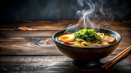 of a delicious and steaming bowl of ramen meal, ramen, noodles, Japanese cuisine, broth, chopsticks, delicious, flavorful, tasty