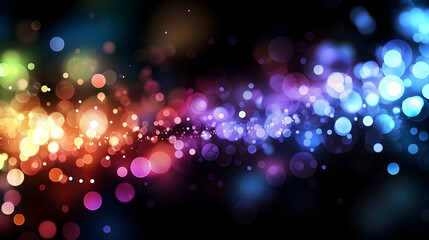 Wall Mural - Abstract Colorful Bokeh Background with Blurred Lights, Creating a Vibrant and Festive Atmosphere