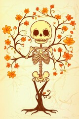 Poster - Skeleton Tree Illustration