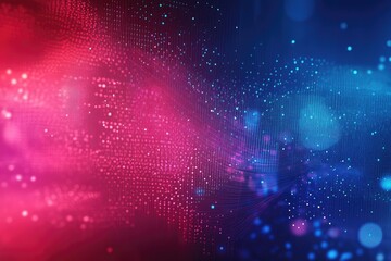 Wall Mural - abstract background featuring vibrant particles in pink and blue hues, creating a dynamic and modern