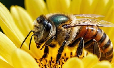 bee on yellow flower