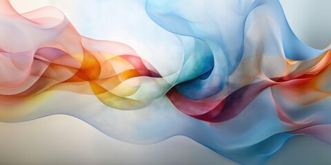 Colorful abstract modern art background with overlapping shapes and curves in various hues