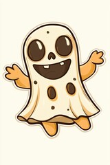 Poster - Cute Cartoon Ghost Illustration