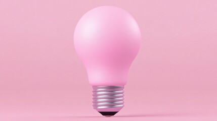 Aufkleber - A pink light bulb set against a soft pink background, exuding a modern and playful aesthetic.