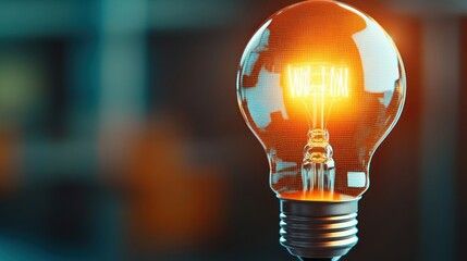 Poster - A glowing light bulb symbolizes innovation and creativity, showcasing a bright idea in a visually striking composition.