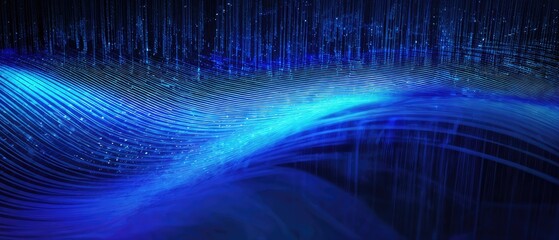 Abstract Blue Light Trails and Sparkle