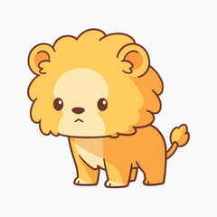 Sticker - Cute cartoon lion illustration