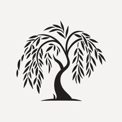 elegant willow tree silhouette design