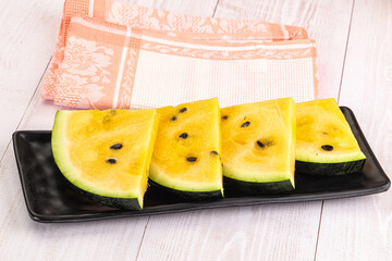 Poster - Sweet and juicy yellow watermelon slices