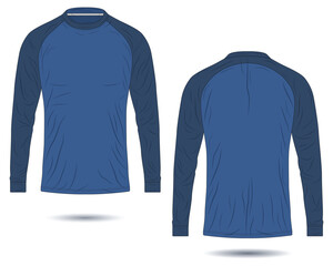 Sticker - Blue raglan long sleeve t-shirt mockup