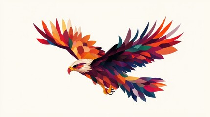 Canvas Print - Vibrant eagle soaring high, a perfect blend of nature and art. Ideal for wildlife and freedomthemed designs.