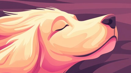 Wall Mural - Discover the unique textures and patterns in a dogs coat through this modern flat illustration.