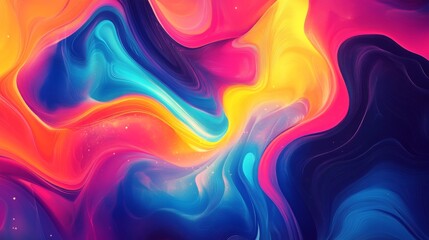 Leinwandbilder - A vibrant abstract background featuring swirling colors and fluid shapes, creating a dynamic and energetic visual with bold hues and smooth gradients.