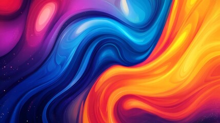 Leinwandbilder - A vibrant abstract background featuring swirling colors and fluid shapes, creating a dynamic and energetic visual with bold hues and smooth gradients.
