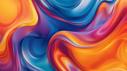 Leinwandbilder - A vibrant abstract background featuring swirling colors and fluid shapes, creating a dynamic and energetic visual with bold hues and smooth gradients.
