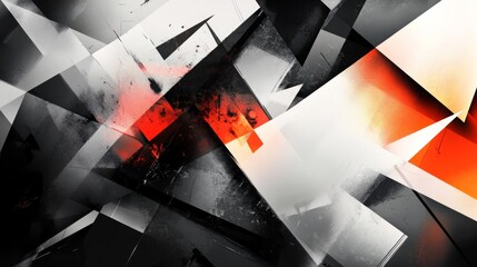 Fototapete - An abstract background with geometric shapes and sharp angles, using contrasting colors and patterns to create a modern and edgy visual effect.