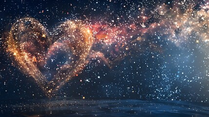 Wall Mural - radiant heart of cosmic stardust and celestial dreamscape for text or design