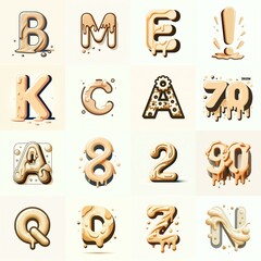 Beige Lettering Typeface. AI generated illustration