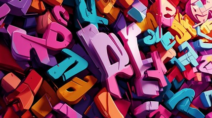 Sticker - Colorful Abstract Letter Composition Background