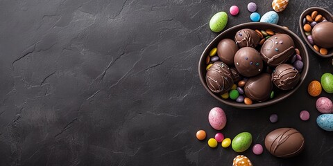 Easter Feast: A Colorful Assortment of Chocolate Eggs and Candy