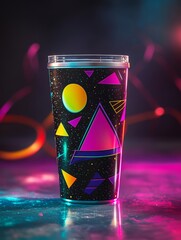 Sticker - Vibrant Geometric Design on Stylish Cup