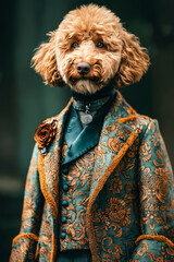 Canvas Print - A dog in a suit and tie