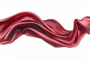 Smooth, elegant red cloth flowing against a white background, creating a textured effect.