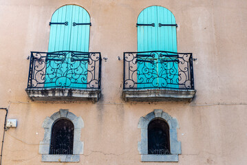 Balcony of an house in Collioure or Cotlliure, France