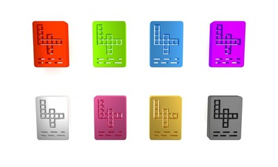 Sticker - Colorful Crossword icon isolated on white background. Minimalism concept. 3D render illustration