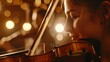 © Alex - Captivating Violinist in Soft Lighting: Emotions Through Music and Strings