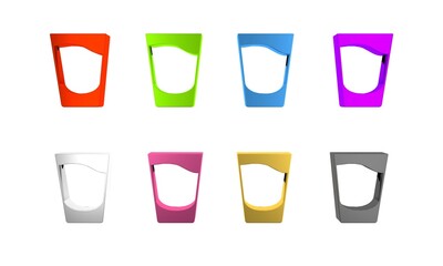 Wall Mural - Colorful Shot glass icon isolated on white background. Minimalism concept. 3D render illustration