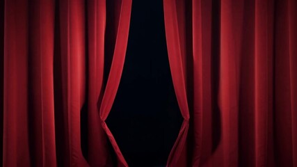 Aufkleber - The deep red curtains hang drawn, hinting at a performance yet to begin. The ambiance is filled with excitement and anticipation for the show to take place soon.