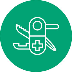 Poster - Swiss knife line circle icon