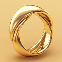 3D Icon: Ornate Jewelry Made of Gold Illustration Logo