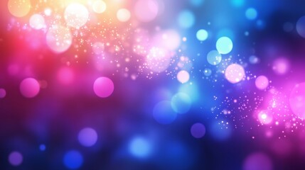 Poster - Colorful bokeh lights create a vibrant background in shades of blue, pink, and purple, ideal for festive occasions and celebrations