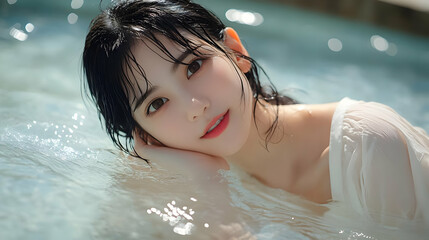 Beautiful Woman in Water