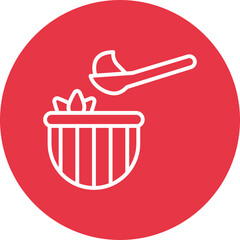 Poster - Crème Brûlée line circle icon